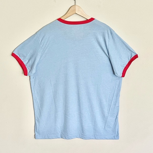 NEW Majestic Threads MLB Chicago Cubs Light Blue Ringer T Shirt Adult 2XL - Picture 8 of 10